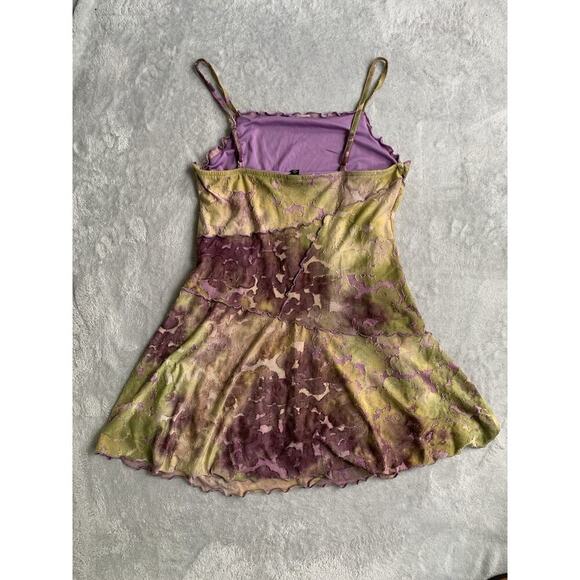 Wild Fable Women’s Dress Large NWT Green Purple Boho Garden Fairy Gremlin Core X - Picture 7 of 7
